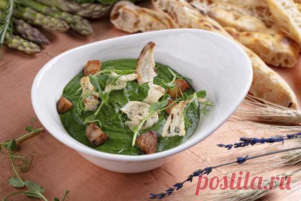Крем-суп из шпината и щавеля с белыми грибами рецепт – русская кухня: супы. «Еда»