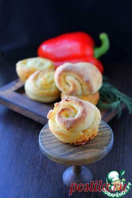 Булочки-рулетики с чесноком и сыром - кулинарный рецепт