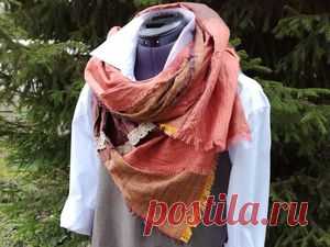 Шьем оригинальный льняной шарф в стиле бохо - Ярмарка Мастеров - ручная работа, handmade