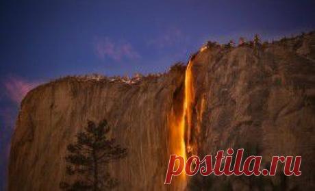Огненный водопад Horsetail Falls
