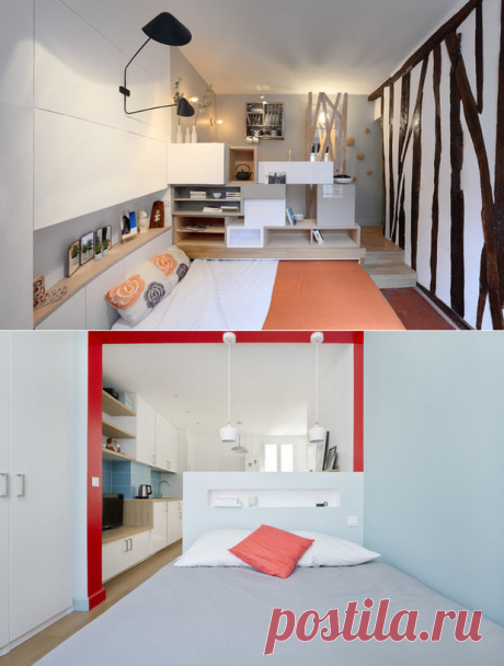 10 ремонтов эконом-класса по-европейски. Даже для класса «эконом» квартира на фото может показаться слишком маленькой. С точки зрения планировки студия представляет собой небольшую комнату с крошечной нишей сбоку, в которой находится душ. И тем не менее 12 «квадратов» хватило молодой паре скрипачей, чтобы уместить все необходимое. Для этого был сооружен подиум, в котором спрятана выдвижная кровать, а в примыкающих к нему ступеньках — ящики для хранения вещей. Кухню и умыва...