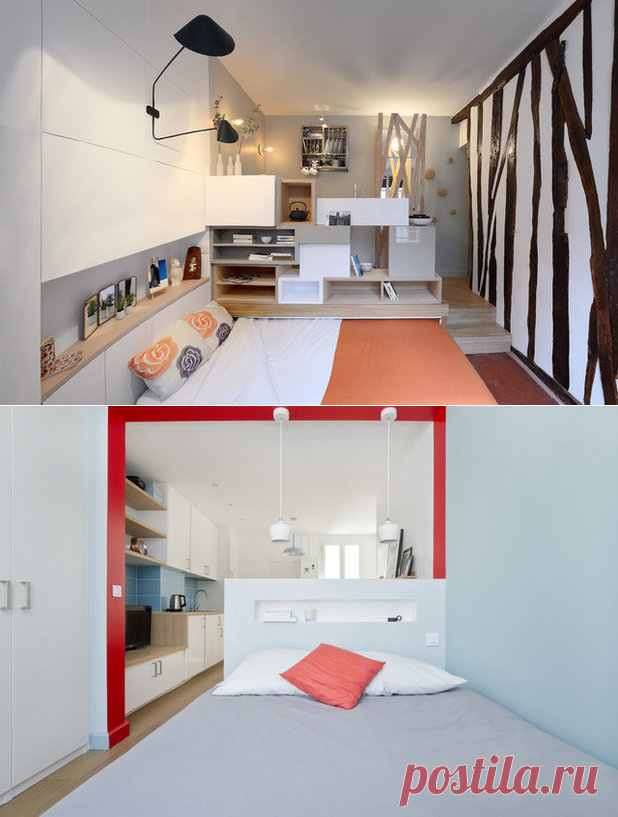 10 ремонтов эконом-класса по-европейски. Даже для класса «эконом» квартира на фото может показаться слишком маленькой. С точки зрения планировки студия представляет собой небольшую комнату с крошечной нишей сбоку, в которой находится душ. И тем не менее 12 «квадратов» хватило молодой паре скрипачей, чтобы уместить все необходимое. Для этого был сооружен подиум, в котором спрятана выдвижная кровать, а в примыкающих к нему ступеньках — ящики для хранения вещей. Кухню и умыва...