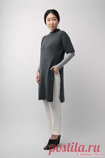 Длинная туника с разрезами Truss от дизайнера Shellie Anderson из SHIBUI KNITS, спицами