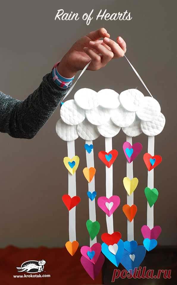 Rain of Hearts with Cotton Pads | krokotak