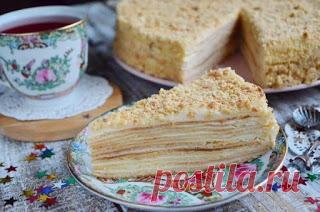 Самые вкусные рецепты: Торт "Наполеон" классический (из домашнего теста)