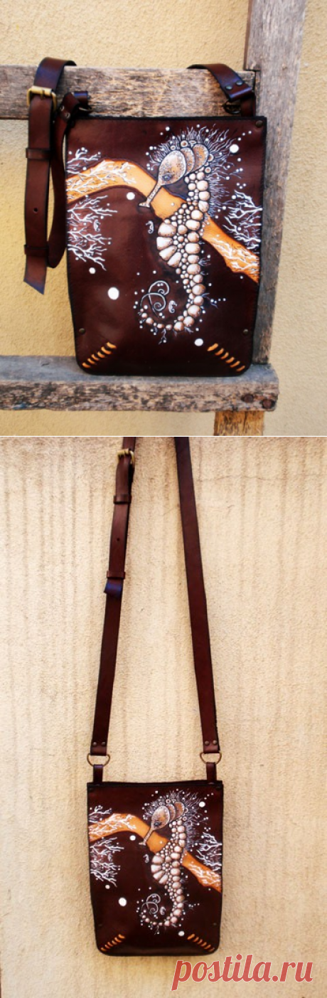 кожаная сумка "МОРСКОЙ КОНЕК" - Золотые ручки - всё своими руками!