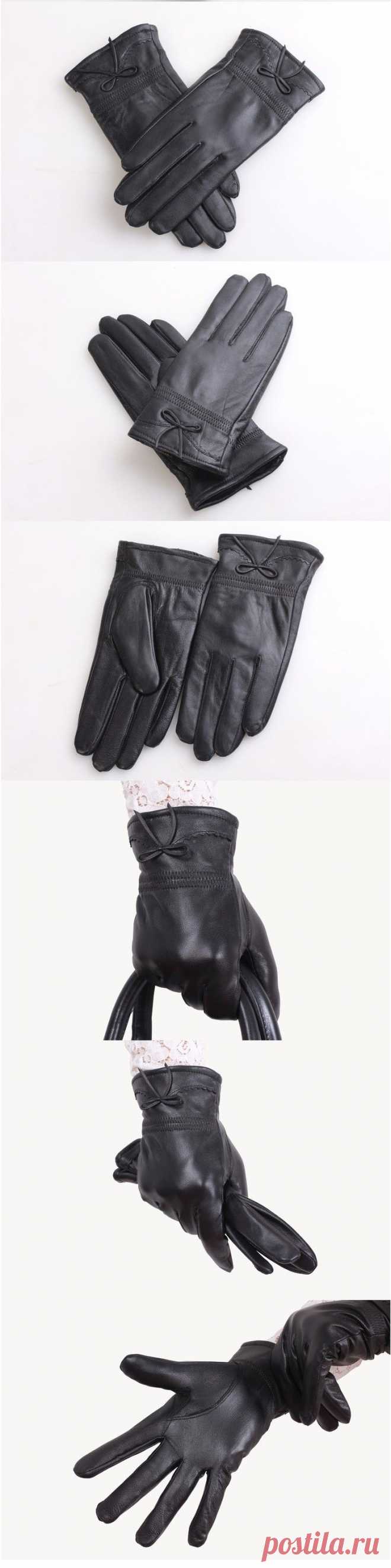 Aliexpress.com : Buy Women's Leather Gloves Genuine Leather bowknot Design Fashion Gloves Black Gloves For Women from Reliable gloves cashmere suppliers on The perfect pair | Alibaba Group
