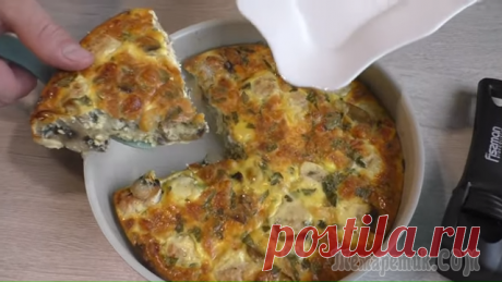 Запеканка с мясными шариками и грибами
