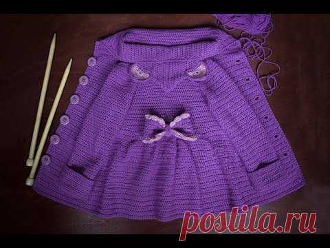 Вяжем детский кардиган / кофту  ♥ Часть 3 капюшон  ♥ Вяжем крючком ♥  Wild Rose ♥