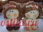 Куколки из кругов ткани.