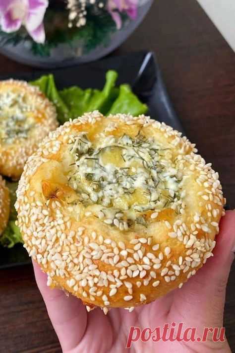 Отменные булочки с сыром и зеленью
