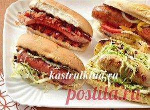 Хот доги на гриле с гарниром