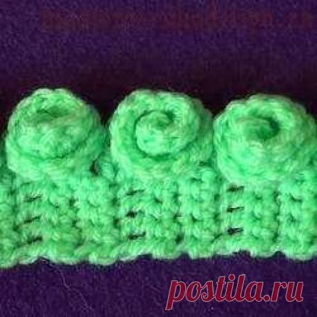 Видео мастер-класс по вязанию крючком. Кайма Бутончики