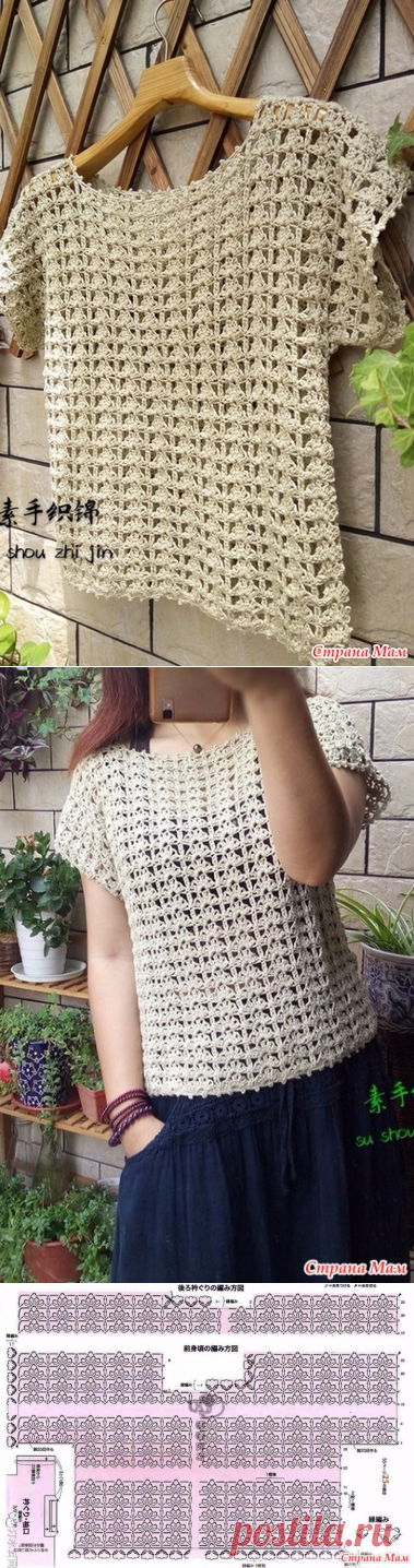 Цельнокроенная кофточка крючком. - ВЯЗАНАЯ МОДА+ ДЛЯ НЕМОДЕЛЬНЫХ ДАМ - Страна Мам