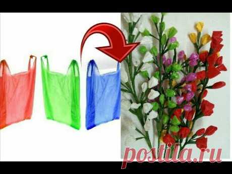 Reuse idea with Carry bags | Making flower bunches | Best out of waste