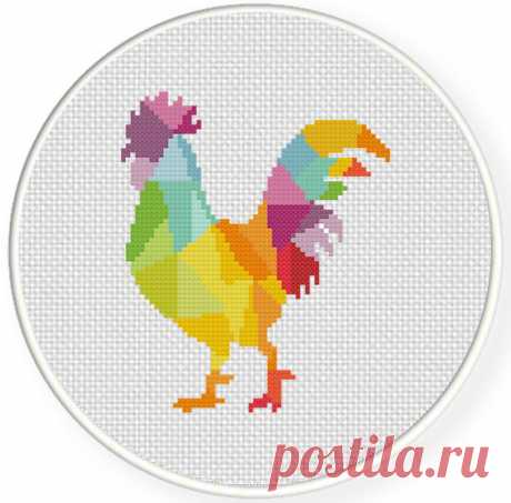 Colorful Rooster Cross Stitch Pattern – Daily Cross Stitch