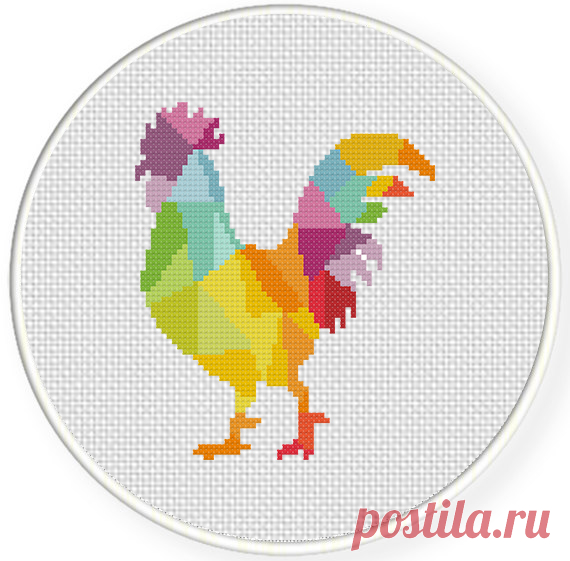 Colorful Rooster Cross Stitch Pattern – Daily Cross Stitch
