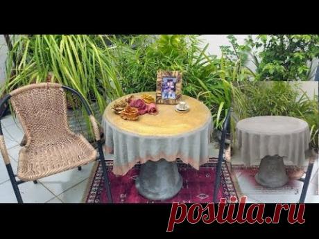 Mesa em Tecido e cimento para decoração de ambientes