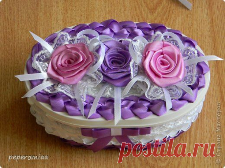 Шкатулка, украшенная лентами — DIYIdeas