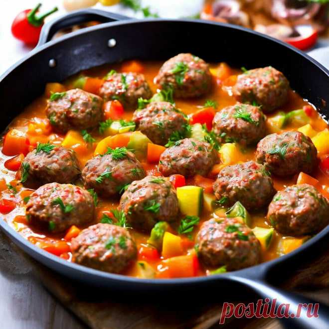 Тефтели с овощным соусом 🥘 на сковороде 📌 Ингредиенты: ТЕФТЕЛИ Фарш из… | Вкусно Просто Быстро | Дзен