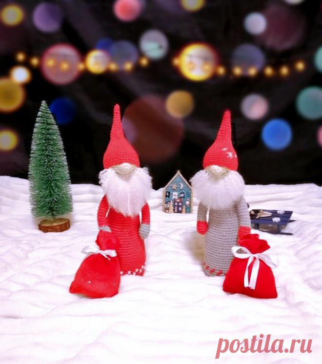PDF Санта-гном крючком. FREE crochet pattern; Аmigurumi doll patterns. Амигуруми схемы и описания на русском. Вязаные игрушки и поделки своими руками #amimore - Кукла, куколка, дед мороз, санта клаус, гном, гномик, Рождество, Новый год.