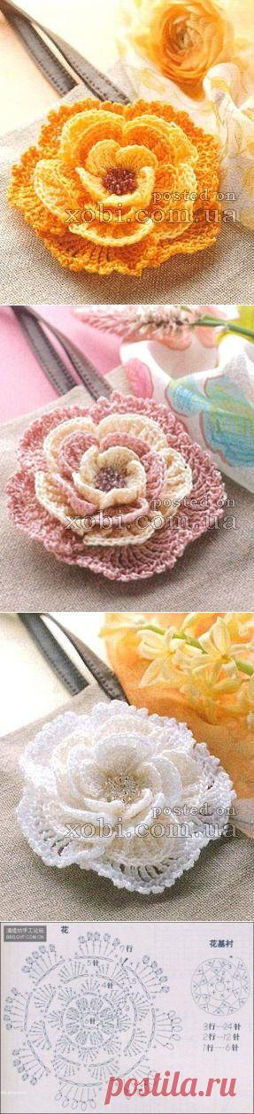 красивый вязаный цветок
