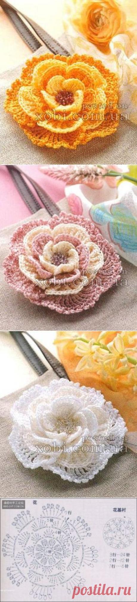 красивый вязаный цветок