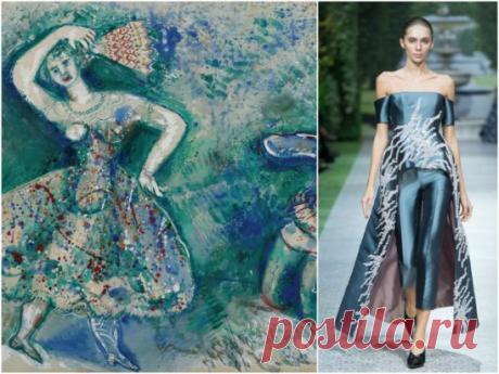 Как с картины: образы с подиумов и шедевры живописи
Вспоминаем самые яркие образы с показов и находим похожие наряды на знаменитых картинах.
Голубые и бирюзовые оттенки