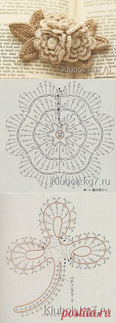 Ирландское кружево. Букетик цветов крючком | Клубок