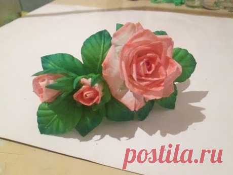 DIY / Роза из ткани / &quot;Летний вечер&quot; ( 1 часть) / Цветы из ткани / fabric flowers with his own hands