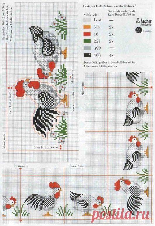 (637) Cross stitch chickens | Cross Stitch*❤️Kitchens❤️