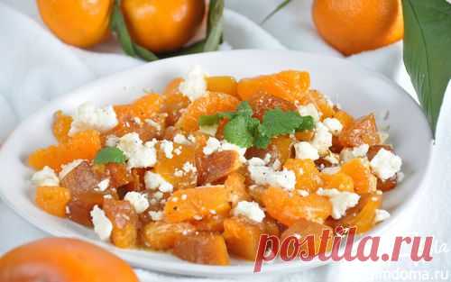 Французский салат из хурмы с козьим сыром | Кулинарные рецепты от «Едим дома!»