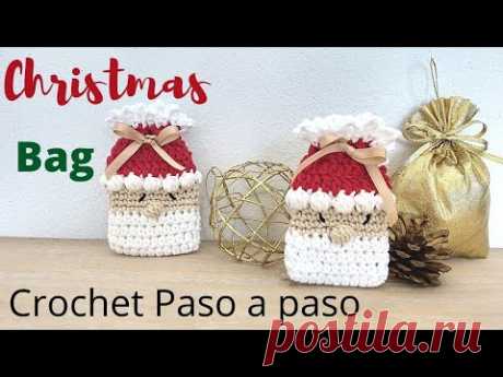 Cómo tejer bolsitas navideñas de Santa Claus a crochet