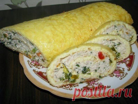 Шустрый повар.: Сырно яичный рулет с куриным фаршем