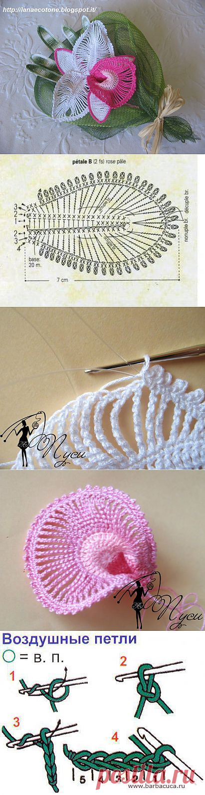 Вяжем крючком очень нежную ОРХИДЕЮ. Мастер-класс.
