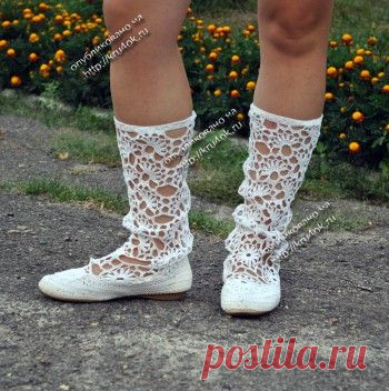 Вязаные крючком сапоги — работа Оксаны - вязание крючком на kru4ok.ru