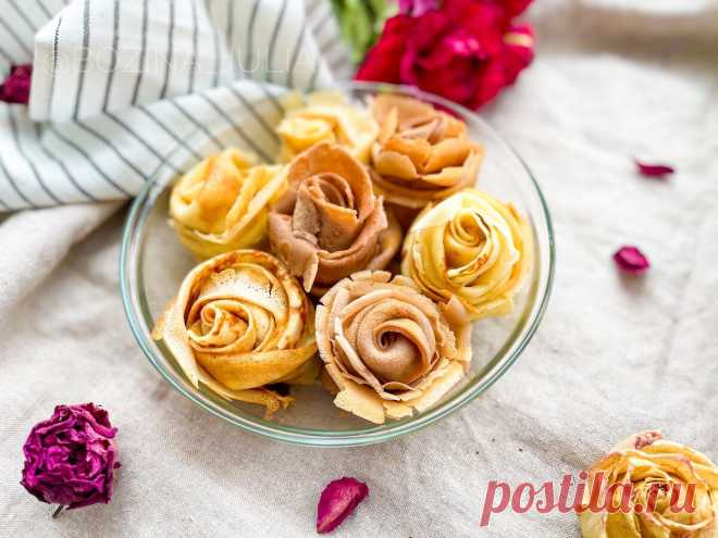 Когда я поставила эти блины на стол, гости ахнули! (показываю, как сделать розы из блинов) | Сладкий Персик 🍑 | Яндекс Дзен