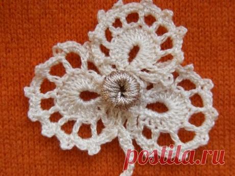 Ирландское кружево ажурный листик. Irish lace openwork leaf - YouTube