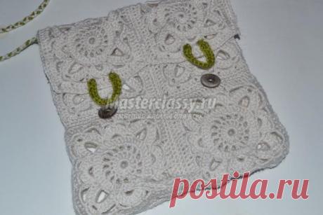 Вязаный клатч крючком. Мастер-класс с пошаговыми фото