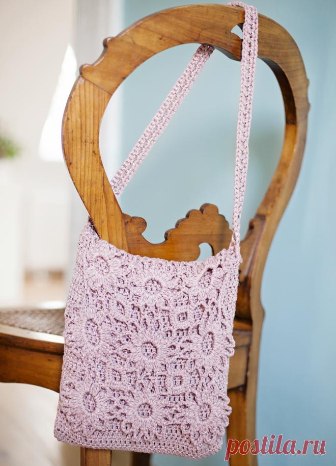 Сумка с ажурными мотивами - схема вязания крючком. Вяжем Сумки на Verena.ru