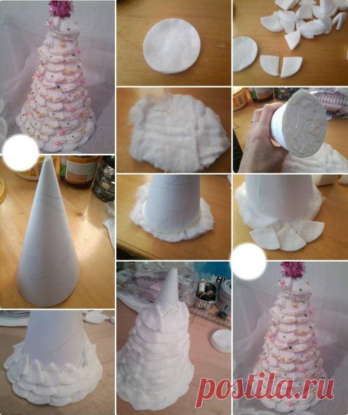 Поделки из ватных дисков для детей 3-4-5-6-10 лет своими руками пошагово. Инструкции