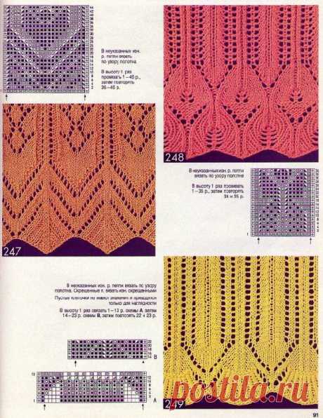 Узор сердечки спицами. Подборка ажурных узоров спицами. |