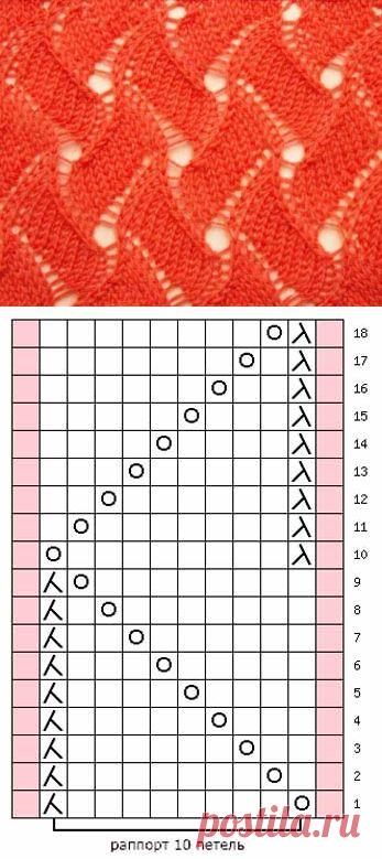 В копилочку - ажурный узор "туды-сюды"