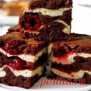 Брауни с творогом и вишней рецепт – выпечка и десерты