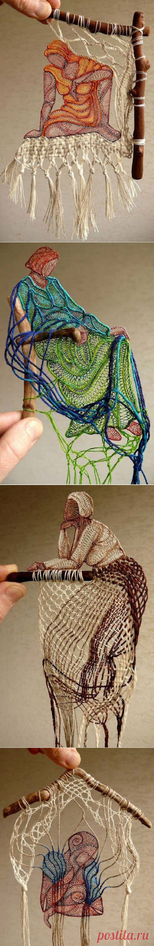 Необычные инсталляции из ниток Herczeg Agnes: публикации и мастер-классы – Ярмарка Мастеров