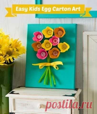 Картина из яичных ячеек . - Поделки с детьми | Деткиподелки
