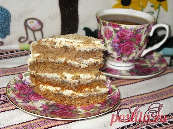 Корж медово-ореховый с сметанным кремом и черносливом | DreamFood