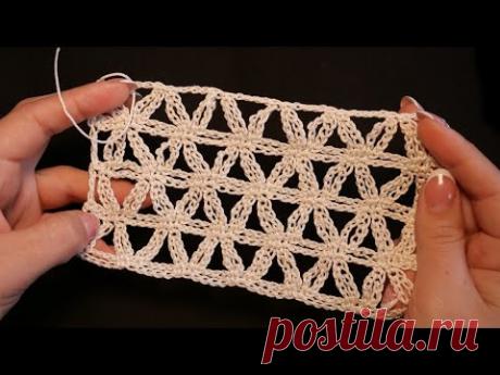 Ажурный узор из звездочек крючком ⭐Star Stitch Crochet pattern
