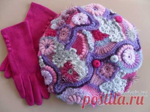 Берет крючком для женщин, 20 моделей со схемами и описанием