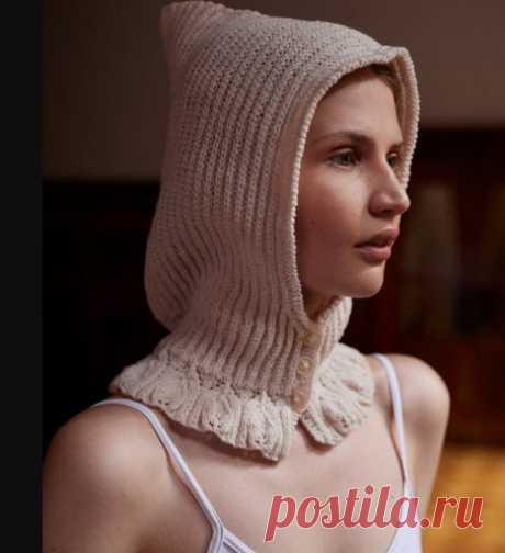 Капюшон спицами по дизайну от Novita Knits (Финляндия)